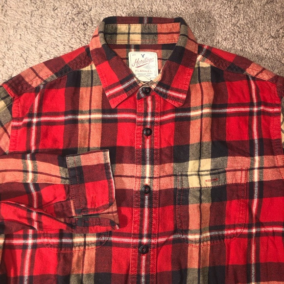 American Eagle Outfitters Other - American Eagle Heritage Flannel Mens Size Medium Button Up Down Red Work Shirt